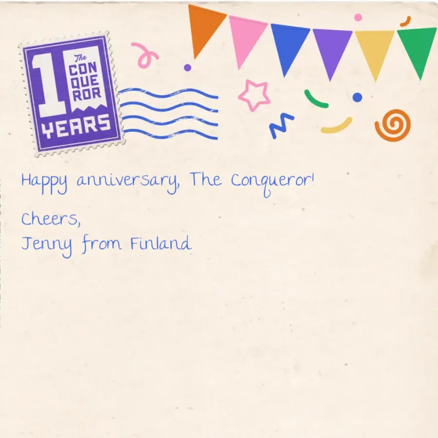 Poscard image with birthday text