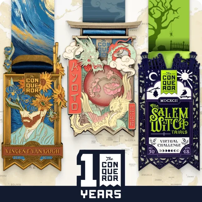 Anniversary bundle — Vincent van Gogh, Kyoto and Salem Witch Trials challenge medals