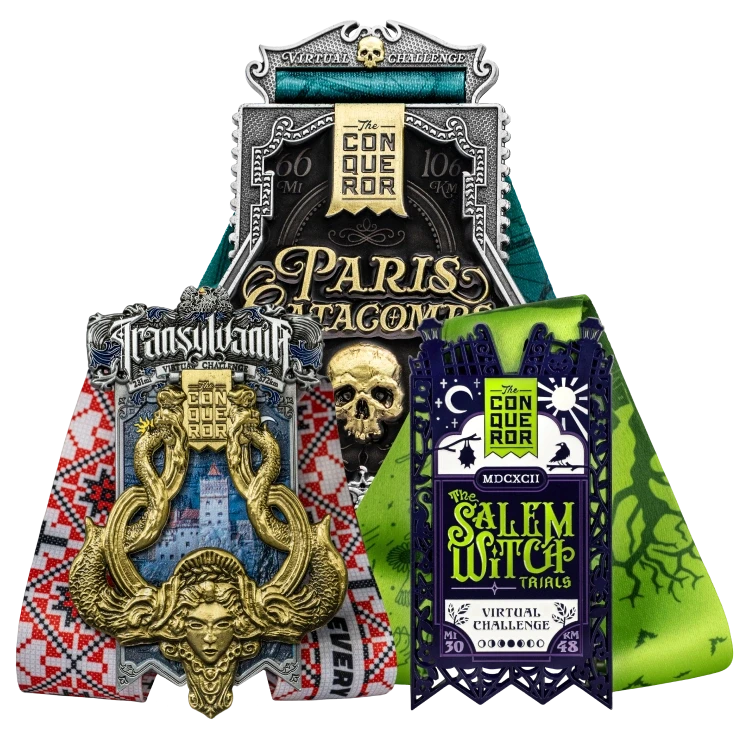 The Dark History Bundle finisher medal, front