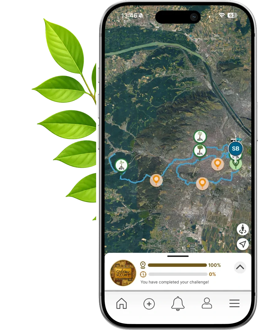 The Conqueror app tracking a challenge route