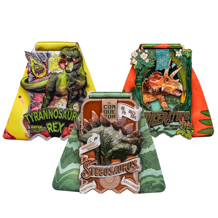 Dinosaur Series finisher medal, front