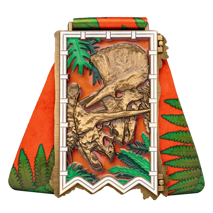 Triceratops Challenge finisher medal, back