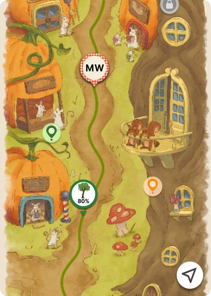 Virtually travel across an illustrated map