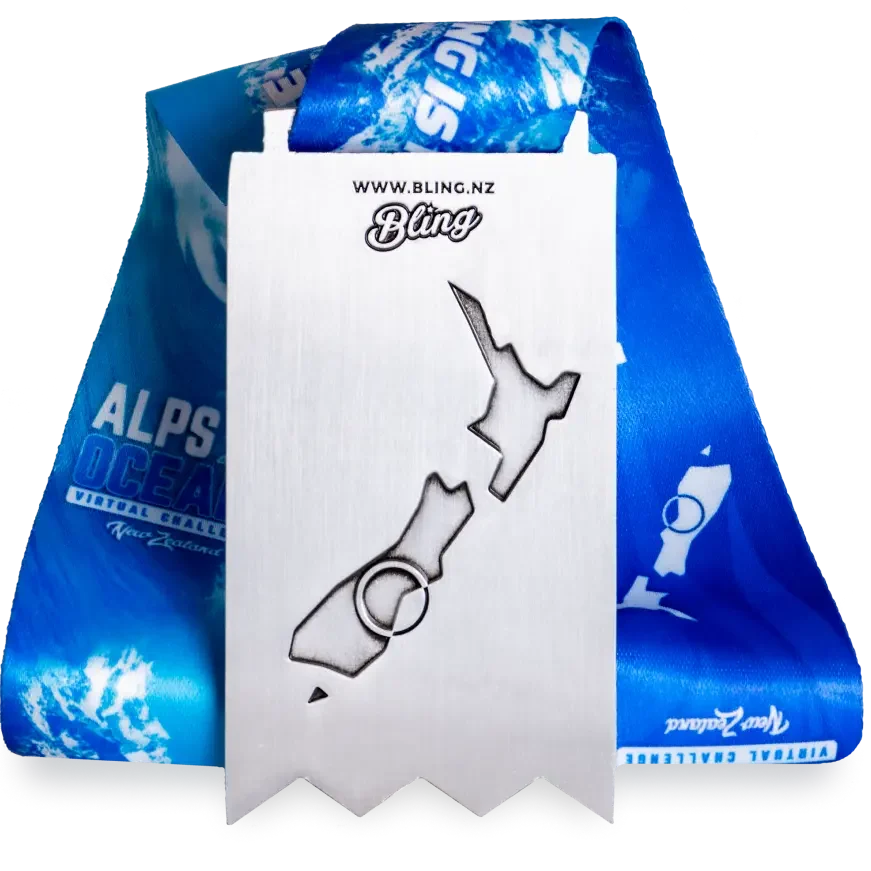 Alps to Ocean finisher medal, back