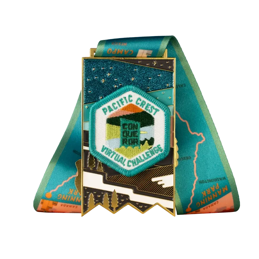 Pacific Crest Trail finisher medal, back