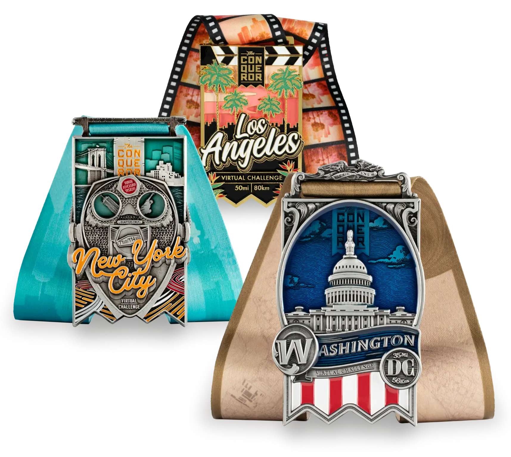 Cities of US finisher medal, back