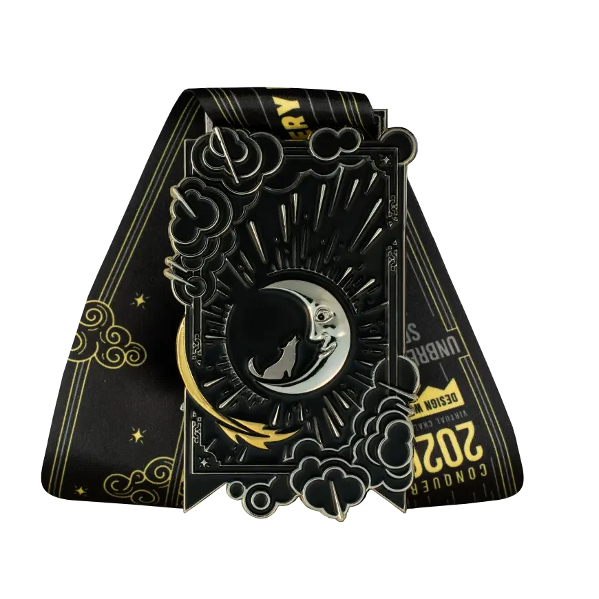 Conquer 2026 finisher medal, back