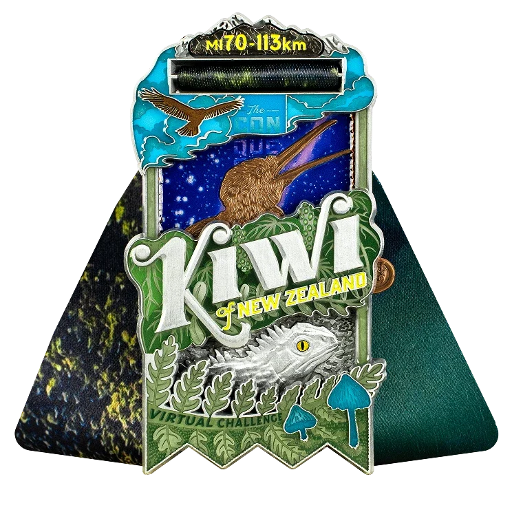 Kiwi of New Zealand finisher medal, front