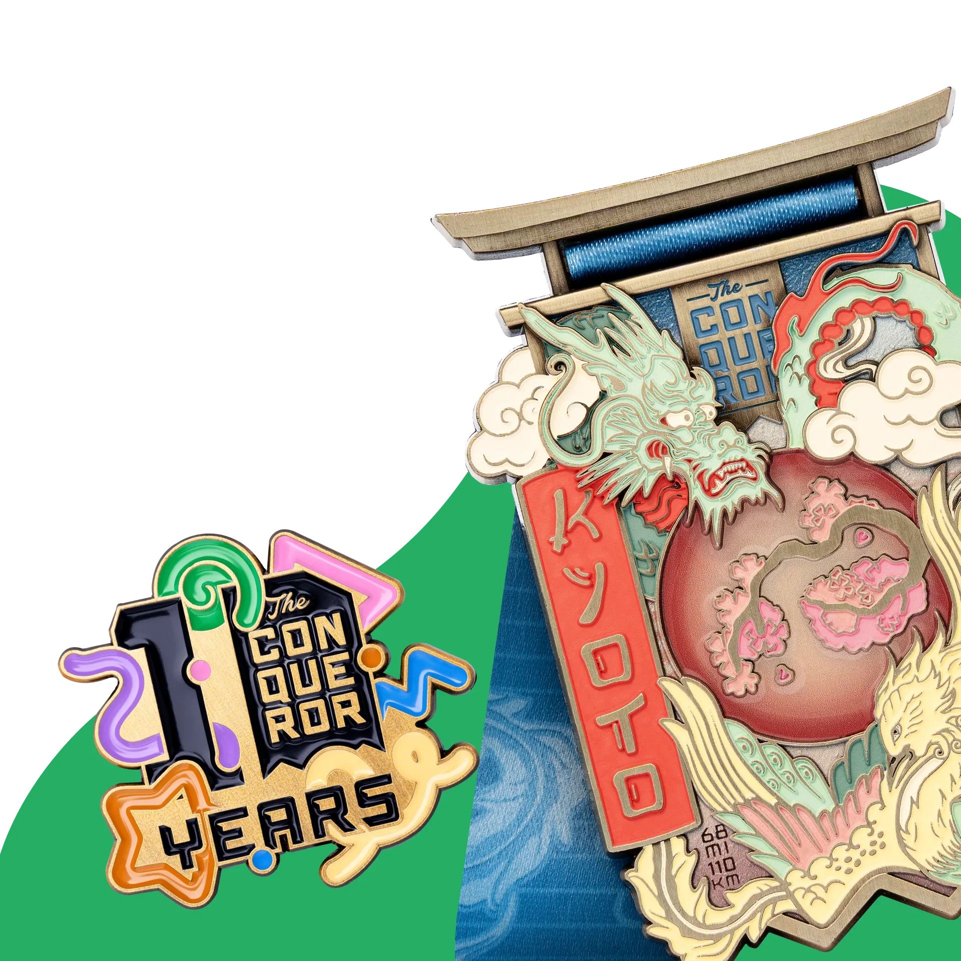 10 Years anniversary pin beside the Kyoto challenge medal