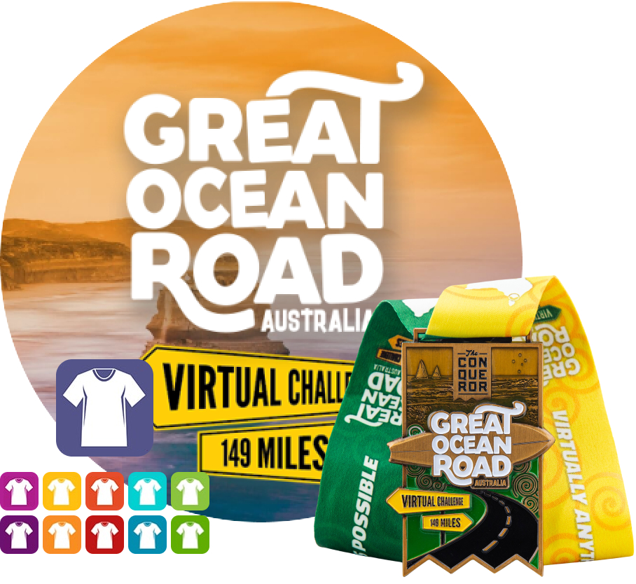 Great Ocean Road Virtual Challenge | Entry + Medal + Apparel