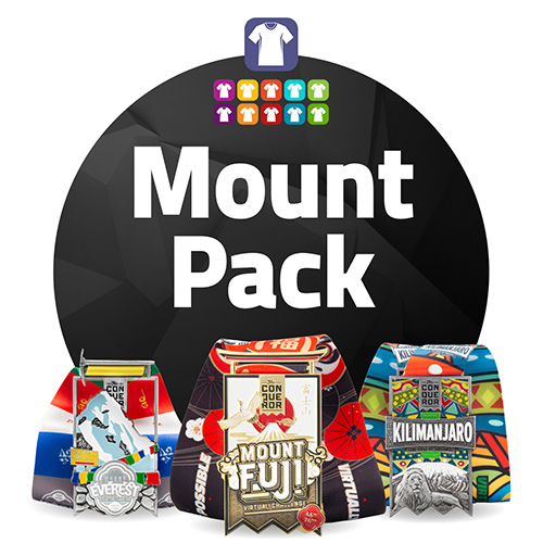 Conqueror Berge-Paket - Everest, Fuji, Kilimandsharo  | Anmeldung + Medaille + Sportbekleidung