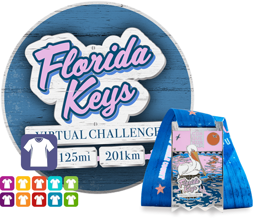 Desafío Virtual de los Cayos de Florida | Inscripción + Medalla + Ropa