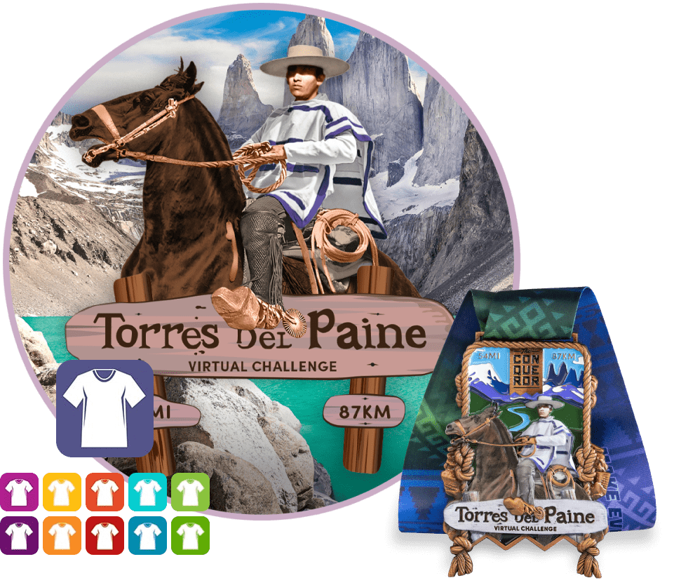 Torres del Paine Virtual Challenge | Teilnahme + Medaille + Kleidung