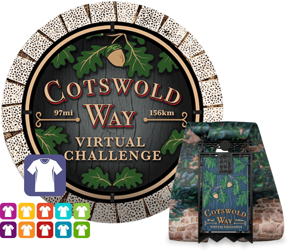 Cotswold Way Virtual Challenge | Entry + Medal + Apparel