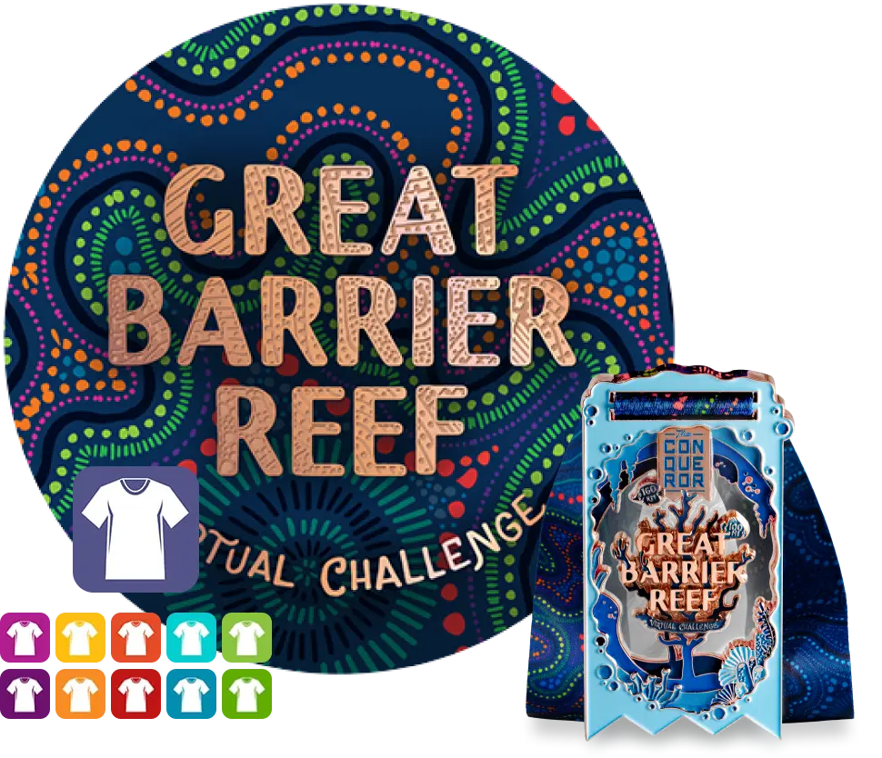 Great Barrier Reef Virtual Challenge | Teilnahme + Medaille + Kleidung