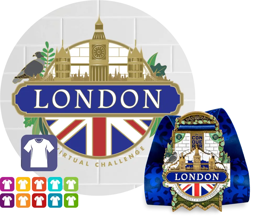 London Virtual Challenge | Teilnahme + Medaille + Kleidung