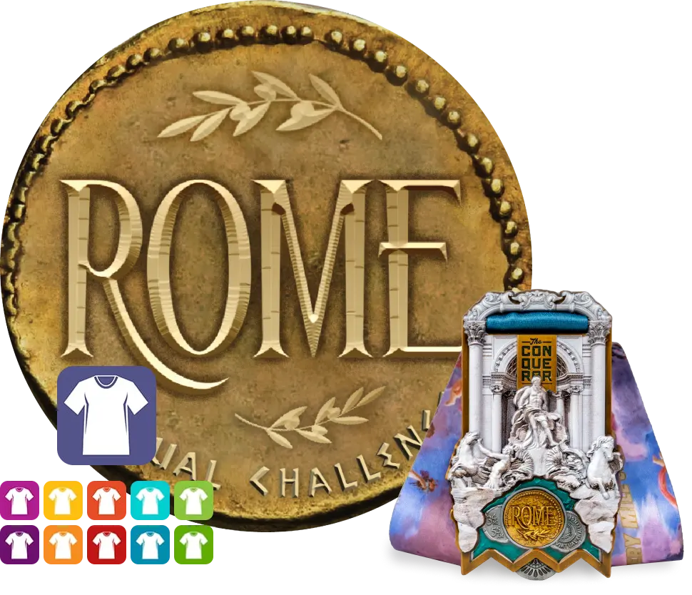 Rome Virtual Challenge | Teilnahme + Medaille + Kleidung
