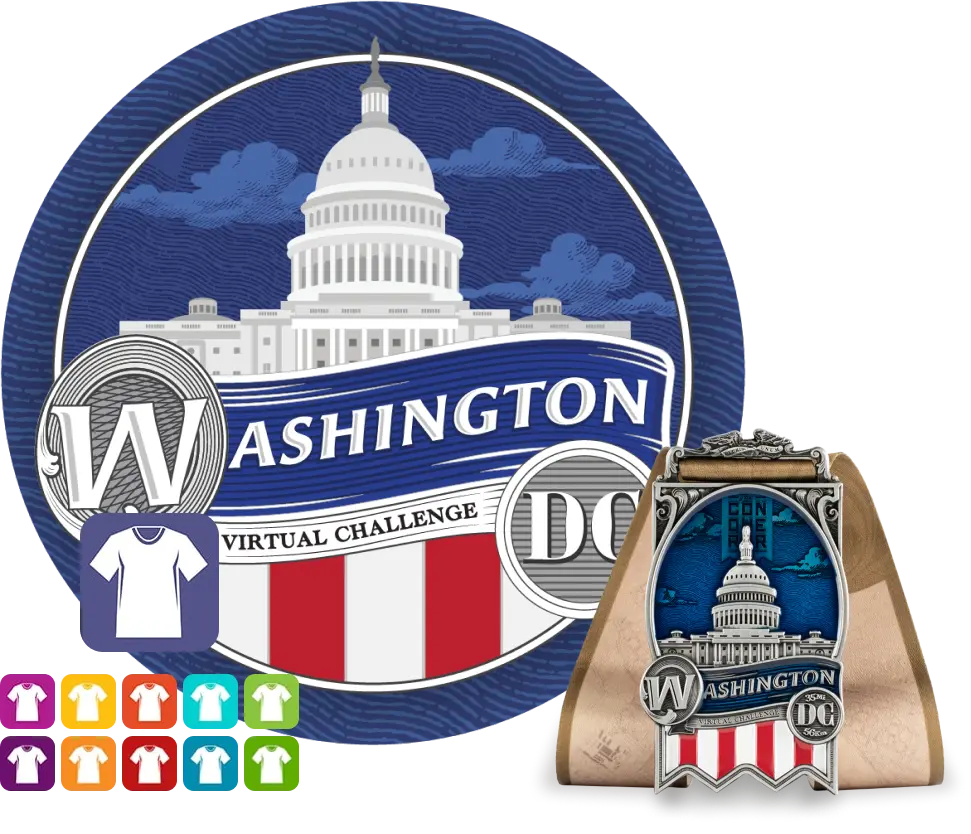 Washington DC Virtual Challenge | Entry + Medal + Apparel