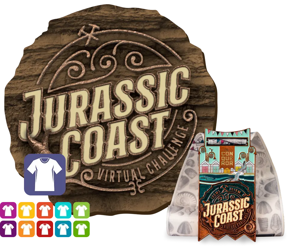 Jurassic Coast Virtual Challenge | Entry + Medal + Apparel